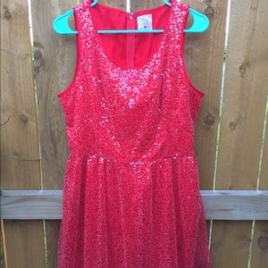 Red Sequin mac & jac XL Dress